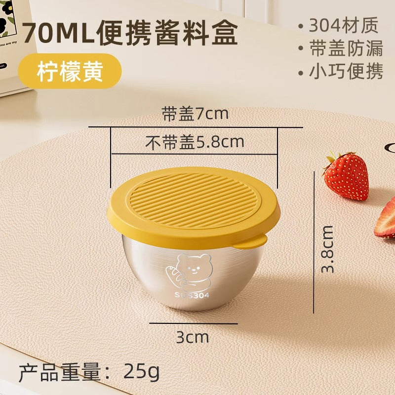 Salad Dreesing Container 6 Pack x 70ml - Bear logo