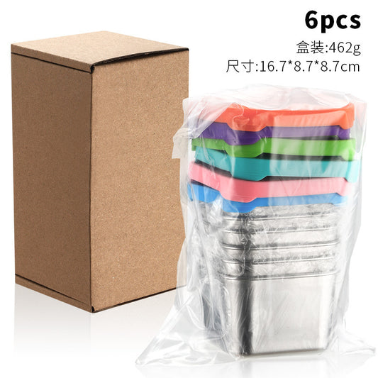 Salad Dressing Container 6 Pack x 6OZ - Square